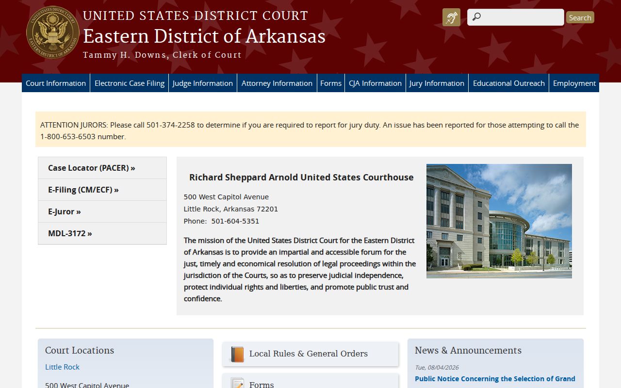 Aubrey court docket distinction from Eastern District of Arkansas records