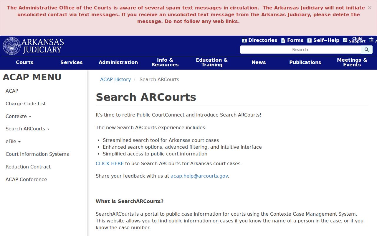 Lee County case search coverage on the Arkansas Judiciary site