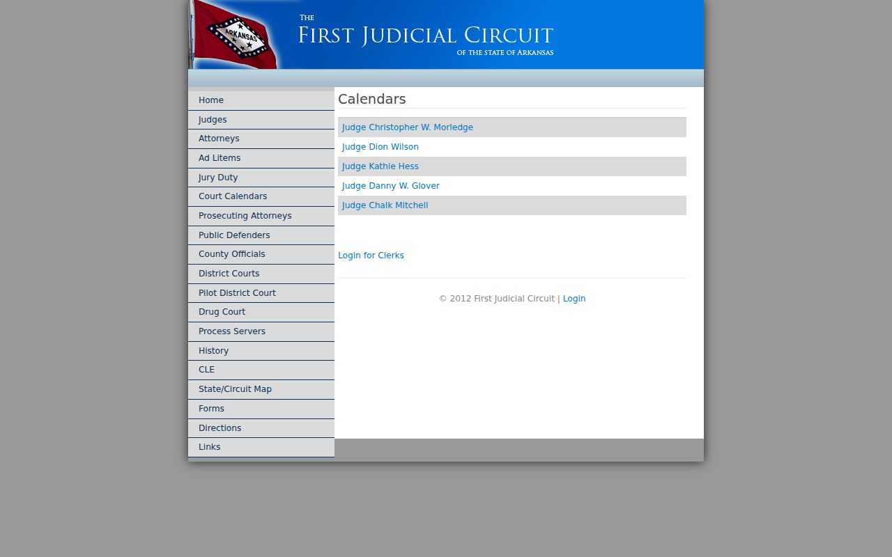 Lee County court calendar First Judicial Circuit calendar page