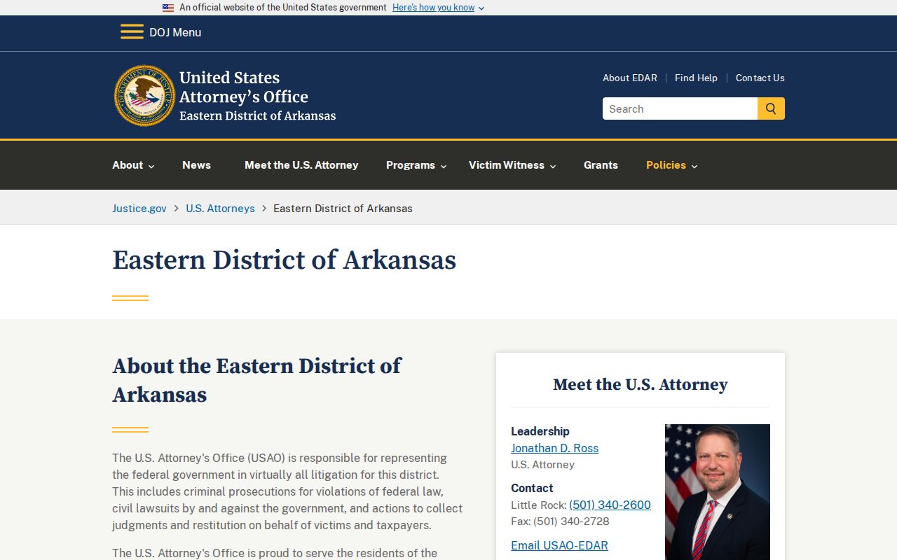 Lee County criminal docket federal Eastern District boundary source