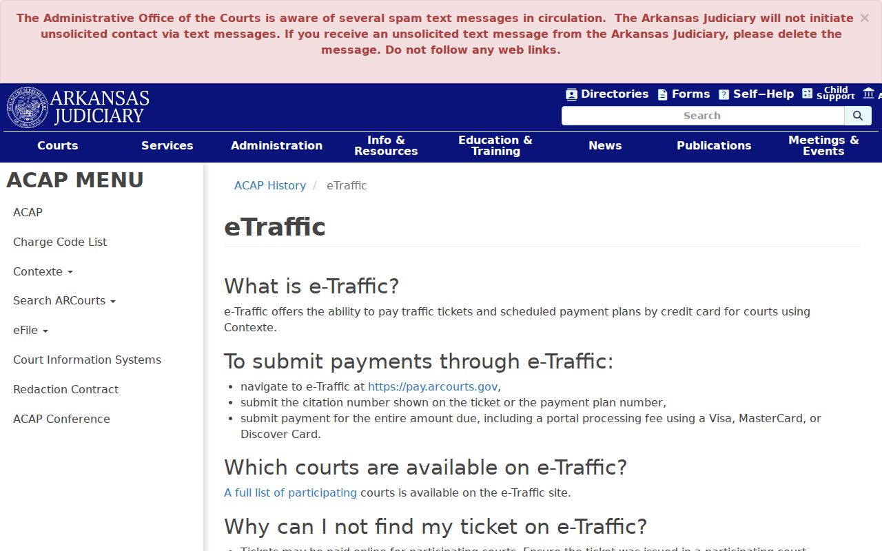 Lee County traffic court records and Arkansas eTraffic participation instructions