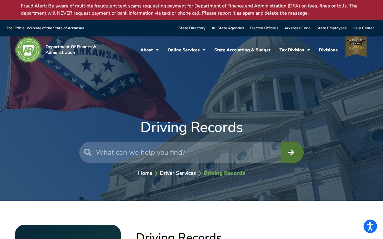 Lee County traffic court record and separate Arkansas driving record channels